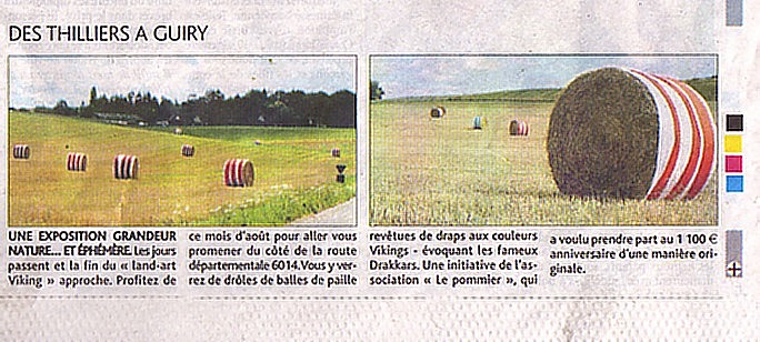 Limpartial jeudi 14 aot 211 page 39 UNE EXPOSITION GRANDEUR NATURE  ET EPHEMERE. Les jours passent et la fin du Land-art Viking approche.
